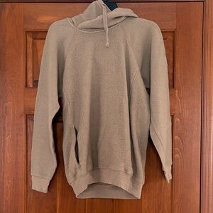 ALO Yoga Taupe Crewneck Sherpa Hoodie
